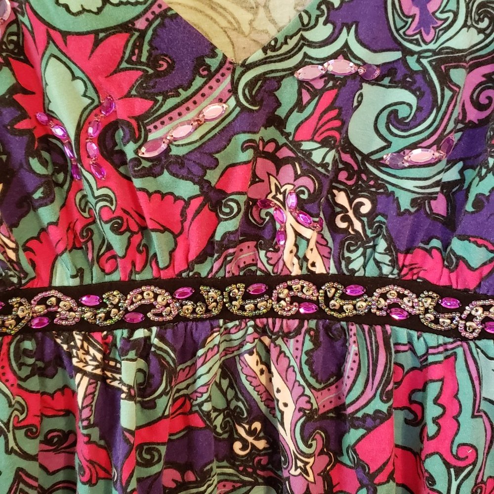 Joyous & Free, Paisley Pattern Dress, Size Large